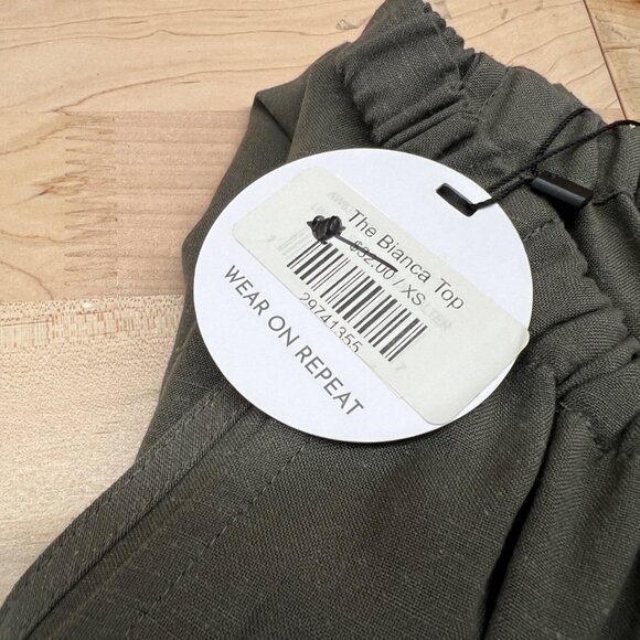 Anthem The Bianca Top Linen Blend Halter Style Tie Back Sage Green Size XS NWT - Picture 8 of 10